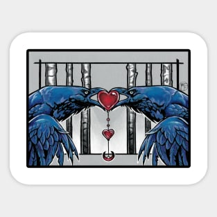 A Raven's Love - Black Outlined Version Sticker